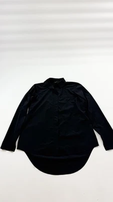 Camisa Athleta Mujer XXS Negra Abotonada Tapeta Oculta Dobladillo Alto Bajo Ventilada Foto 1 de 4