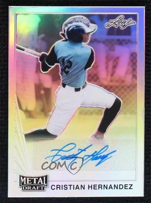 2021 Leaf Metal Draft 1990 Leaf Auto Cristian Hernandez #LA-CH1 Auto - Image 1 of 2