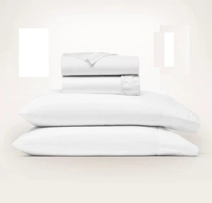 NWOT BOLL & BRANCH Percale 300 Thread Cotton Sheet Set  White  | KING - Picture 1 of 7