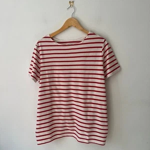 Seasalt Cornwall Red & White Striped Sailor T-Shirt 100% Cotton UK 16 MATERNITY - Picture 1 of 8