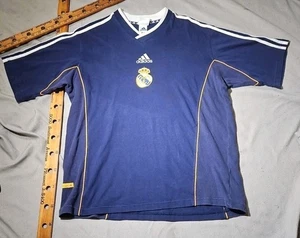Vintage Adidas Real Madrid Jersey Mens Large Blue Football Shirt Soccer Camiseta - Picture 1 of 13