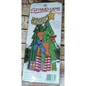 Dimensions Stand-Ups Counted Cross Stitch Kit I Believe in Santa Deer & Tree - Picture 1 of 4