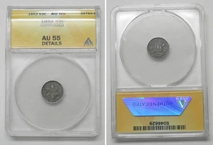 1852 3-cent Three Cent Silver 3CS Trime, ANACS AU55 details  #6629 - Picture 1 of 1