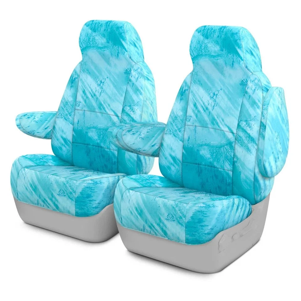 For GMC Sierra 1500 HD 06 Seat Cover Realtree Fishing 2nd Row Camo Light Teal - Imagem 1 de 4