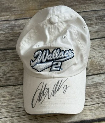 Rusty Wallace #2 Autógrafo Nascar Chase Damas Blanco Sombrero Gorra Correa Trasera Foto 1 de 4