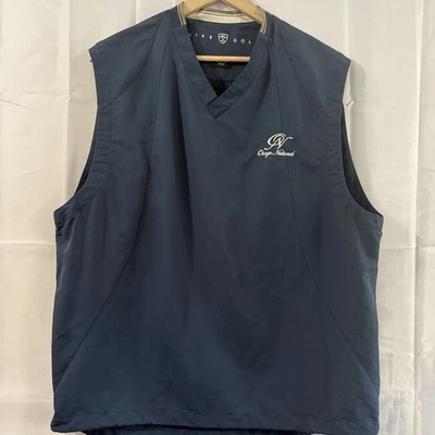 Nike Vintage Golf Windbreaker Vest Men L Swoosh Blue 90’s Y2K Osage National - Image 1 of 4