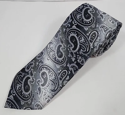 Pierre Cardin - Tie - Gray Paisley Necktie Polyester - 57.5"x3.25" - Image 1 of 4
