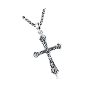 Collar Cruz Gótica Plata Esterlina Cruz Gótica Colgante Collar Regalos - Imagen 1 de 7