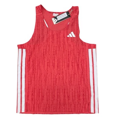 Camiseta Regata Adidas Adizero Running Singlet Tamanho XL 'Vermelha Semi Lúcida' JF3462 - Imagem 1 de 4