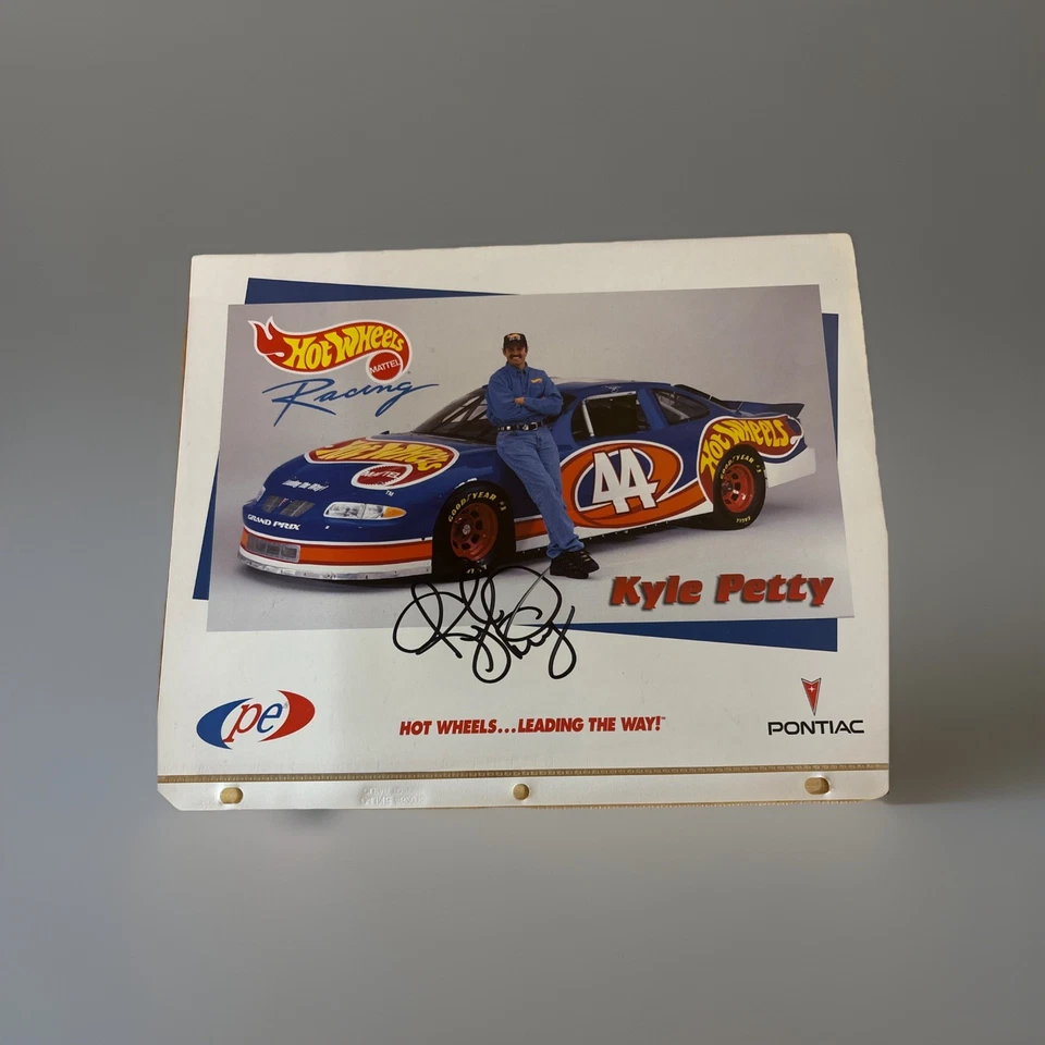Cartão postal de herói assinado por Kyle Petty 1997 Hot Wheels Racing Team NASCAR em estado perfeito - Imagem 1 de 4