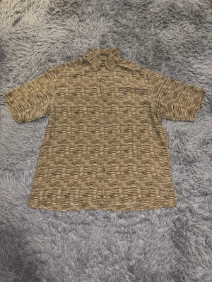 Crazy Horse de Claiborne Company 100 % seda manga corta abotonada talla grande Foto 1 de 4