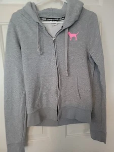 VS Pink Grey Zipper Hoodie Chicago Graphic Size M Excellent Condition  - Picture 1 of 6