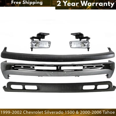 Front Bumper Chrome Kit For 1999-2002 Chevrolet Silverado 1500 & 2000-2006 Tahoe Foto 1 de 4