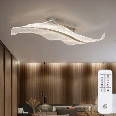 Plafoniera Luci Soggiorno LED Telecomando Dimmerabile Alluminio L 80cm - Immagine 1 di 4