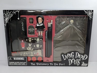 Mezco Living Dead Doll Stationary Set w/ 4" Sadie doll Pencils Ruler Case NEW
