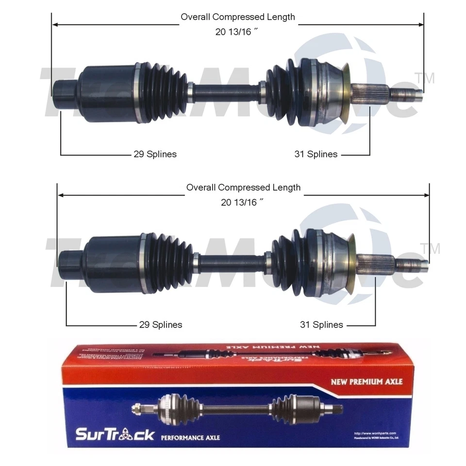 Juego de 2 ejes delanteros SurTrack CV para Dodge Dakota Durango 4x4 Foto 1 de 1