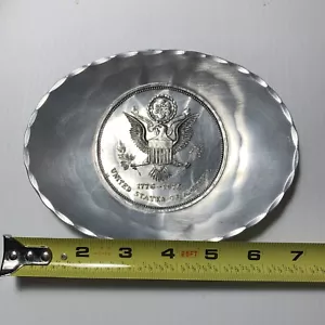 Vintage 1776-1976 Wendell August Forge Aluminum American Bicentennial Tray Dish - Picture 1 of 12