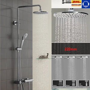 Duschsystem Regendusche Edelstahl Massage Duschset Bad mit Handbrause Kopfbrause - Bild 1 von 12