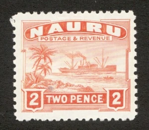 1924 Nauru Sc# 20a - 2 Pence, Palm Trees & Cargo Ship Pictorial - MH Cv$8 - Picture 1 of 1