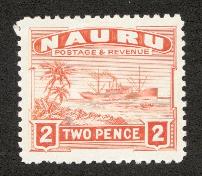 1924 Nauru Sc# 20a - 2 Pence, Palm Trees & Cargo Ship Pictorial - MH Cv$8 - Image 1 of 1