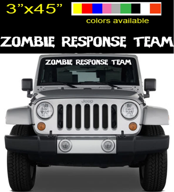 Calcomanía de vinilo grande para ventana delantera FGD Zombie Response Team 45" x 3"  Foto 1 de 1