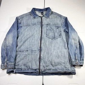 Vintage Rocawear Embroidered Y2K Denim Jean Jacket Men’s Size 3XL - Picture 1 of 8