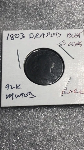 1803 DRAPED BUST HALF CENT SEE PICTURES LOW MINTAGE NUMBERS 92K ONLY MINTAGE Cover