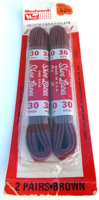 Nos Vintage 1950s Woolworths 2 pr Plano Marrón Ajustado Zapatos de Vestir Cordones Deporte 30" Foto 1 de 4
