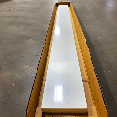 Piedra de cuarzo blanco macizo 3/4" de espesor estante de encimera riel de repisa 4,75" D x 59" L Foto 1 de 4