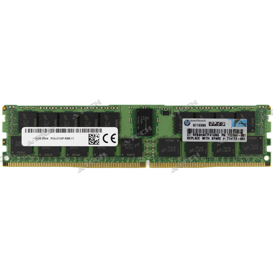 HP 16GB DDR4 RDIMM 726719-B21 774172-001 752369-081 726719-S21 Server Memory RAM - Image 1 of 2