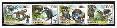 ANGOLA SC 1364+1364e NH STRIP+MINISHEET of 2011  - WWF - ANIMALS - MONKEYS - Image 1 of 2