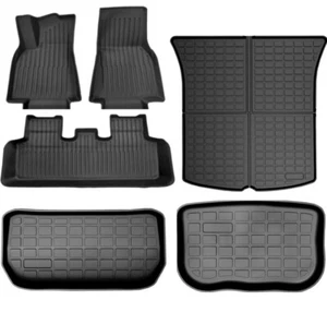SUPER LINER All Weather Floor Mats for Tesla Model Y 5-Seat 2021 2022 2023 - Picture 1 of 7
