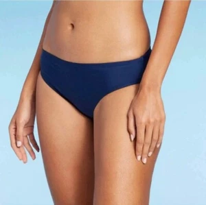 Women's Classic Full Coverage Hipster Bikini Bottom Kona Sol Navy Size L NWT  - Picture 1 of 10