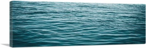 ARTCANVAS Blue Water Waves Ocean Lake Panoramic Canvas Art Print - Picture 1 of 11