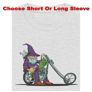 Camiseta Mago Gnomo Fantasía Chopper Motociclista Arte Boceto Dibujos Animados - Imagen 1 de 7