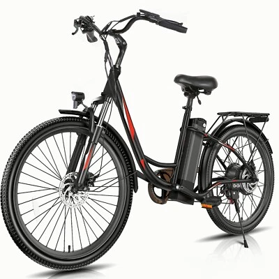 Electric Bike 500W Electric Cruiser Bike 26''City Bicycle 48V 7.5AH Battery USA/ - Image 1 of 4