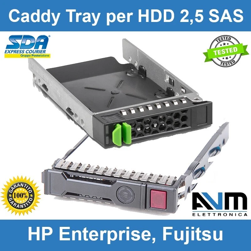 Caddy Slot Tray per Hard disk SAS 2,5" HPE HP Enterprise Fujitsu - Immagine 1 di 1