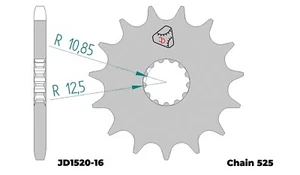 JDCHAINWHEELS Front Sprocket fit for SUZUKI GSR 600, 2000-2010,16T,525 - Imagen 1 de 4