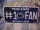 Penn State Nittany Lions #1 Fan Football Aluminum Car License Plate Tag Logo
