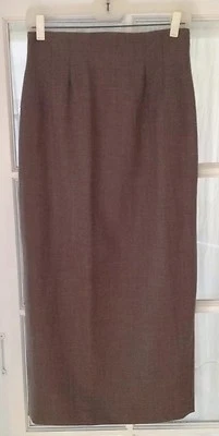 Falda Alfred Sung marrón topo talla 8 100 % lana hecha en Canadá nueva sin etiquetas Foto 1 de 4