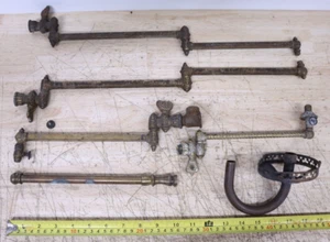 Antique Brass / Bronze GAS LIGHT Bracket Wall Sconces Swing Arm Lamp Eastlake x4 - Picture 1 of 20