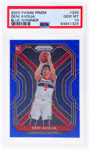 2020 Panini Prizm #290 Deni Avdija Blue Shimmer Prizm /35 PSA 10 Rookie RC