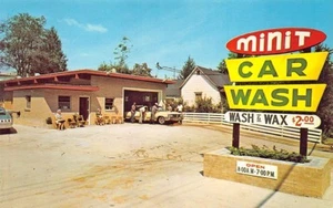 Hendersonville Nc Minit Lavar Y Cera Antigua Cars Tarjeta Postal - Picture 1 of 2