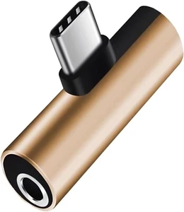 2 in 1 Type-C USB C to 3.5mm AUX Audio Headphone Jack Adapter Charger Cable New - Picture 1 of 3