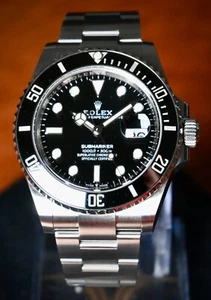 Rolex Submariner 126610LN Silver Oyster Bracelet with Black Bezel - Picture 1 of 7