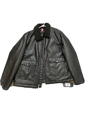 Hombre Chaqueta Cuero Negro XXL Tommy Hilfiger Foto 1 de 3