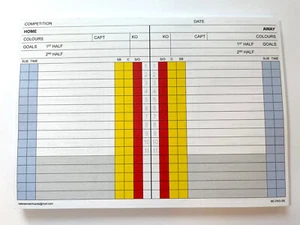 2025/26 Football Referee Score Cards / Match Report Pad (50 Sheets) with Sin Bin - Picture 1 of 3