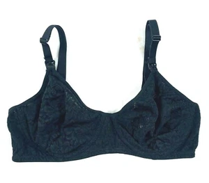 Gilligan & O'Malley Nursing Bra Full Coverage Lace Maternity Underwire 34D Black - Picture 1 of 12