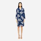 $3498 Escada Women's Blue White Floral Silk Shift Dress Us M/ 8-10 Size 40