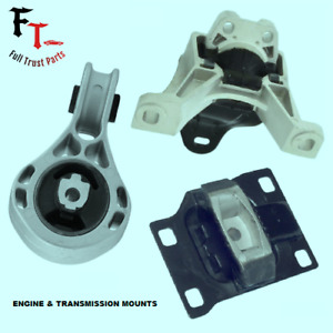 FITS: 2008-2011 FORD FOCUS 2.0L, L4, A/T - SET OF 3 ENGINE & TRANSMISSION MOUNTS